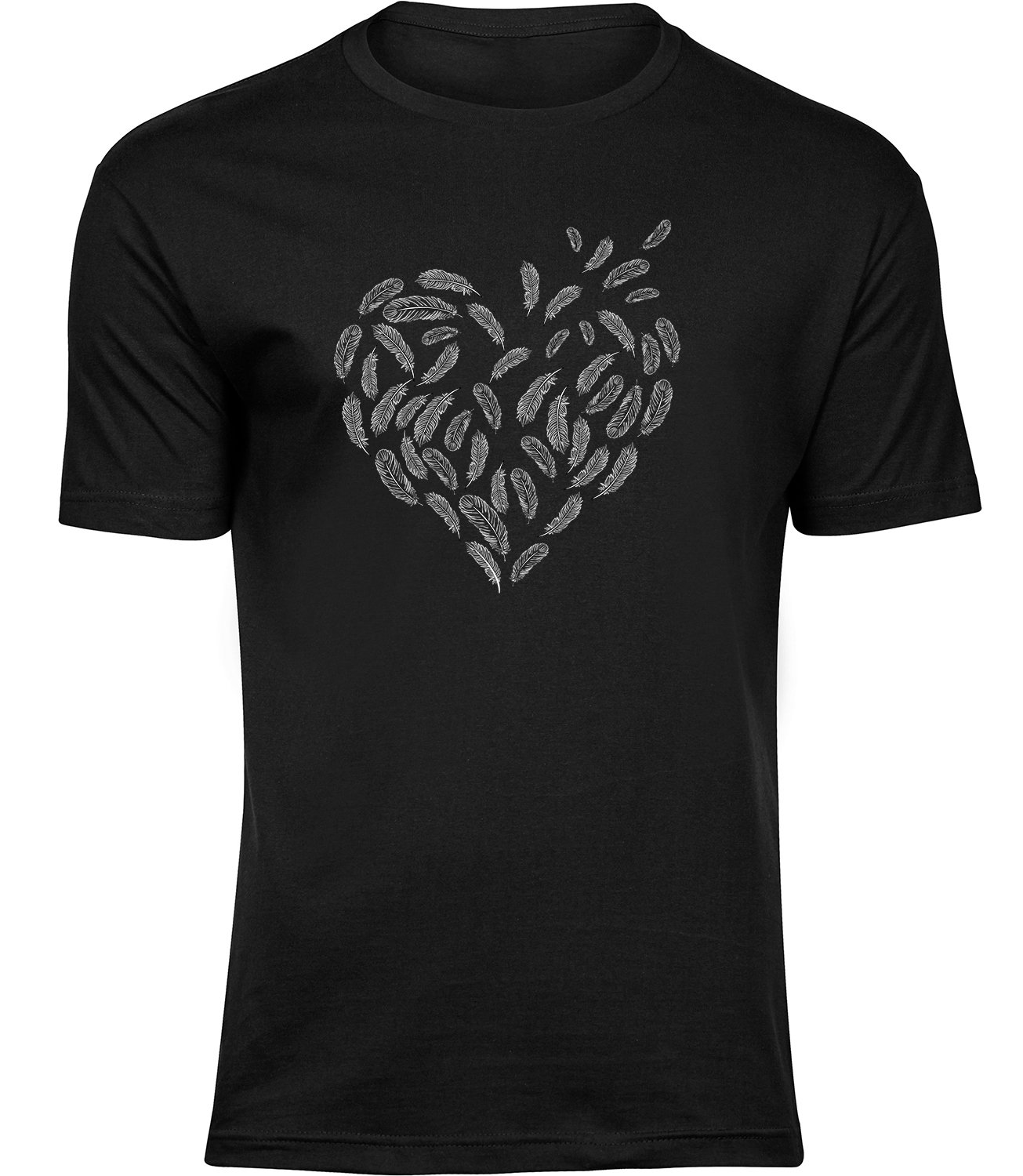 N-95 mb Herren Männer Schwarz T-shirt FEDERHERZ