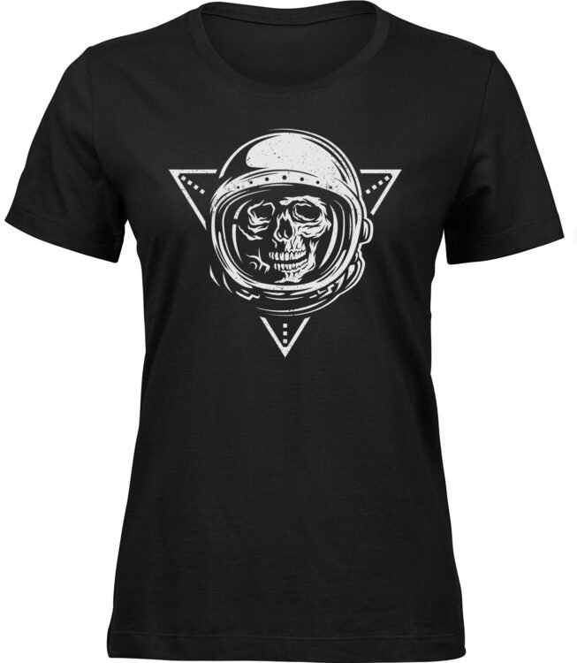 Frauen Schwarz T-shirt ASTRO-SCHÄDEL