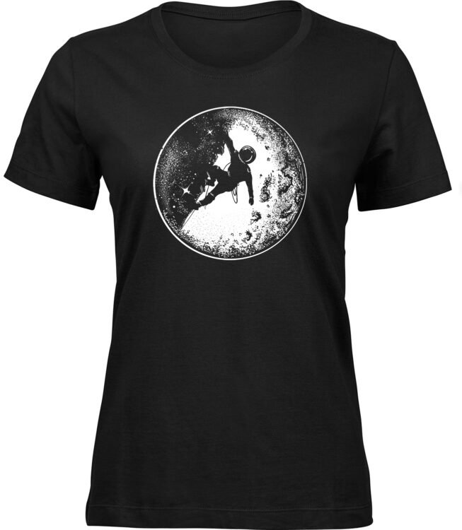Frauen Schwarz T-shirt MONDKLETTERER