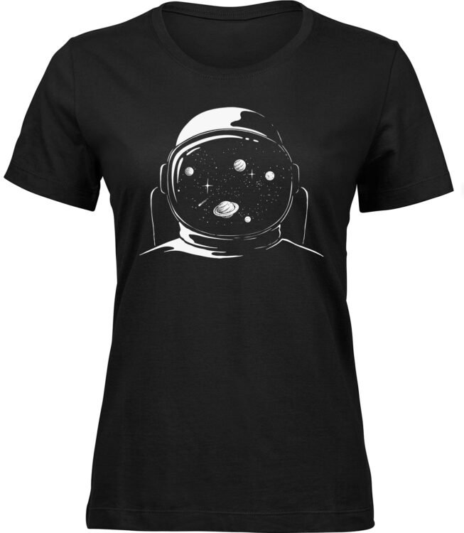 Frauen Schwarz T-shirt SPACE HELM