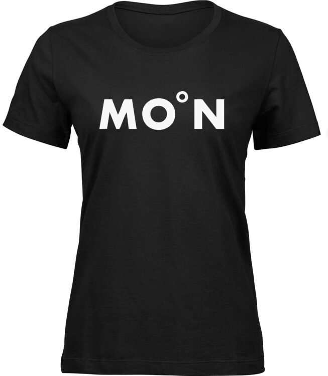 Frauen Schwarz T-shirt MOON