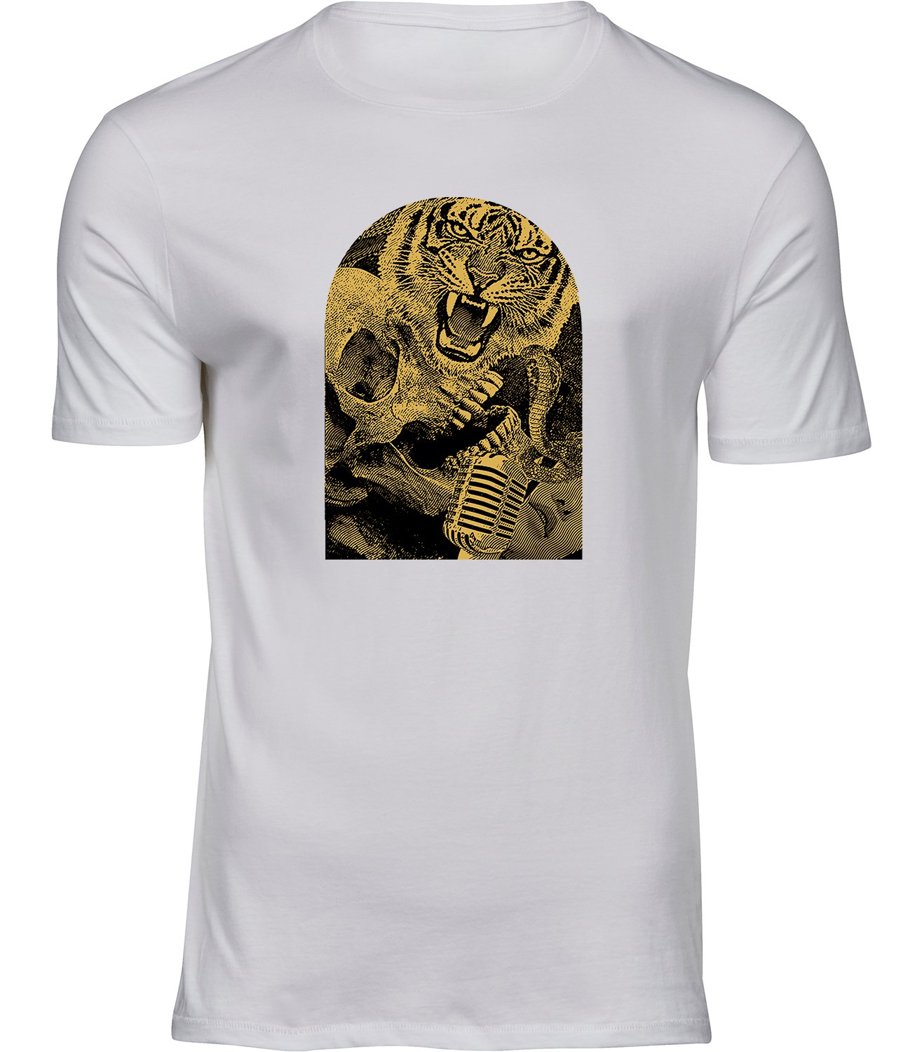 S-241 mw Herren Männer Weiss T-shirt HARTE MUSIK