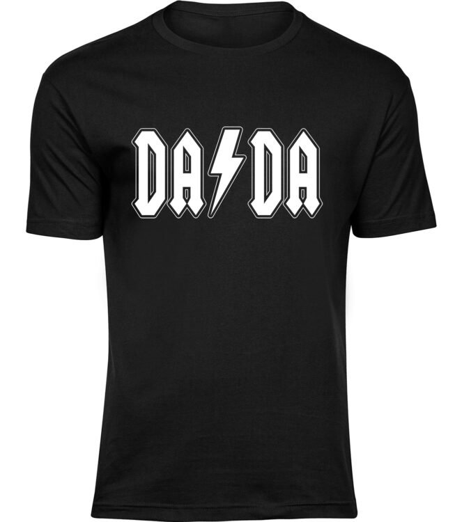 Herren Männer Schwarz T-shirt DA DA