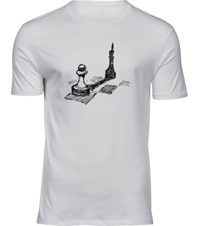 Herren Weiss Tshirt SCHACHFIGUREN