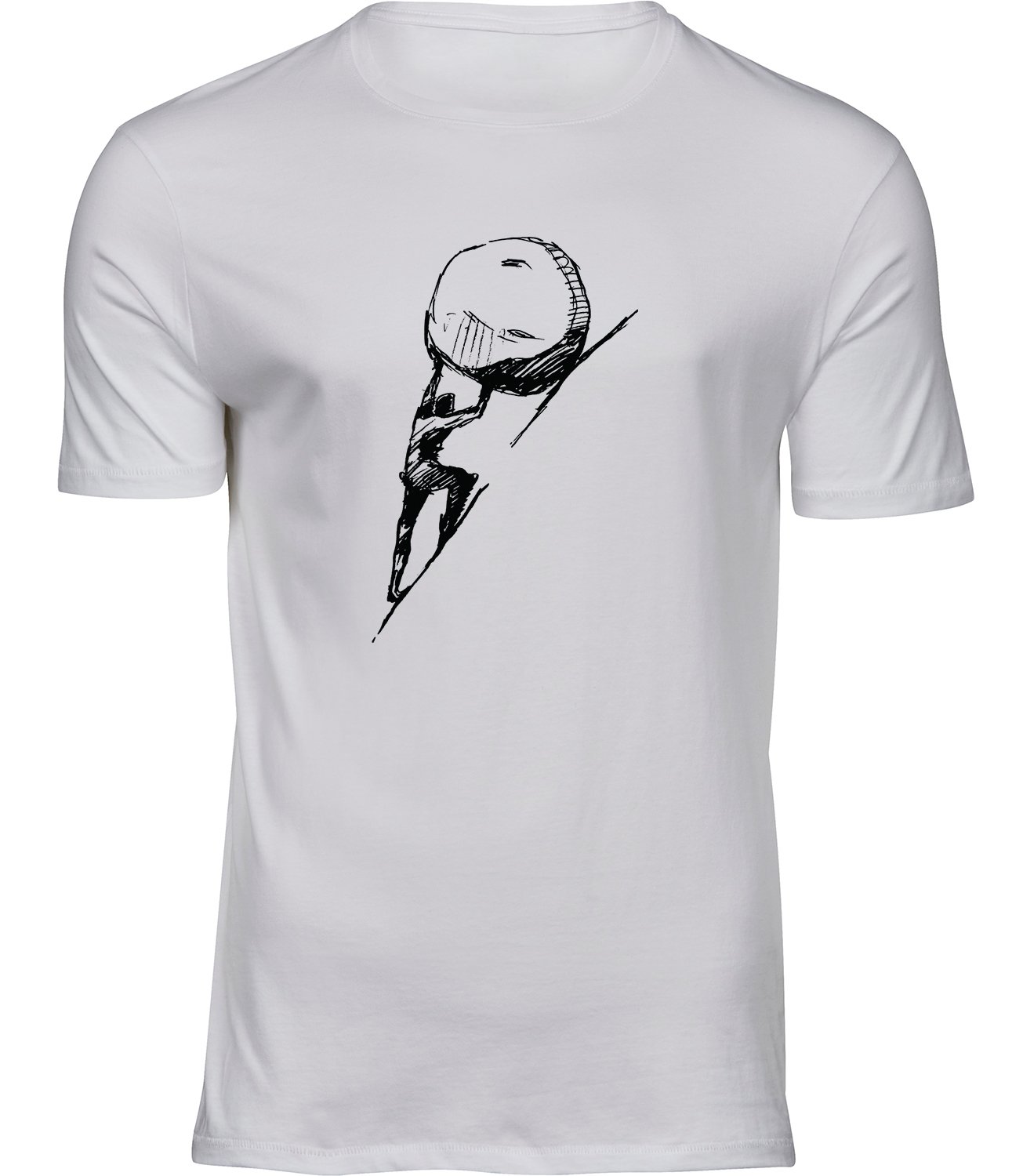T-130 mw Herren Weiss Tshirt SISYPHUS-STEIN