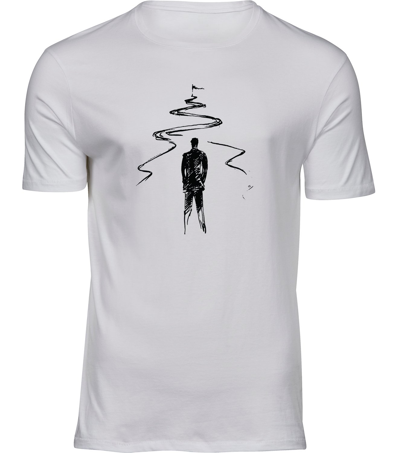 T-132 mw Herren Weiss Tshirt ERFOLGSWEG