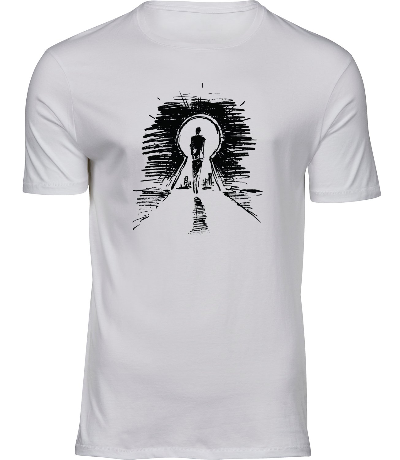 T-134 mw Herren Weiss Tshirt AUSWEG FINDEN