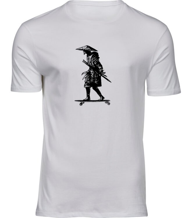 Herren Weiss Tshirt SKATEBOARD-KRIEGER