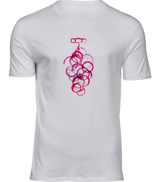 Herren Weiss Tshirt TRAUBENMOTIV