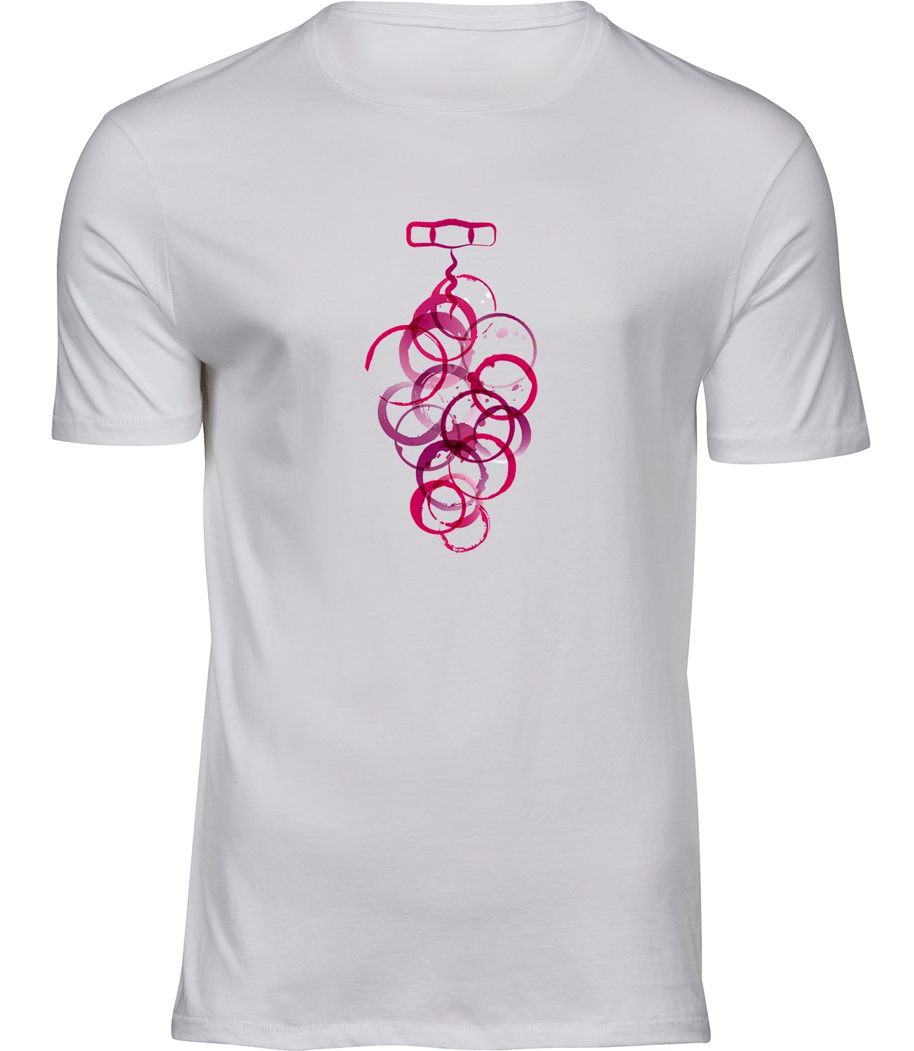 T-183 mw Herren Weiss Tshirt TRAUBENMOTIV