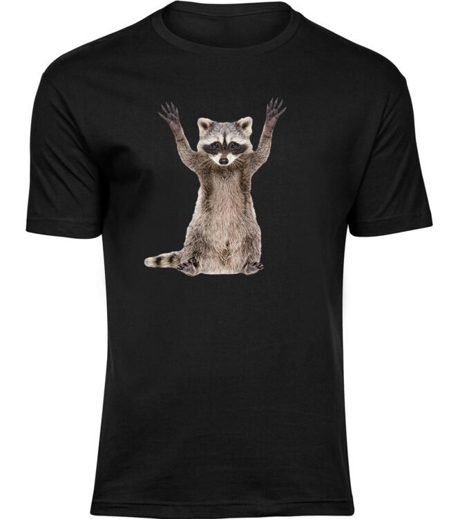 Herren Schwarz Tshirt KRIMINELLE WASCHBÄR