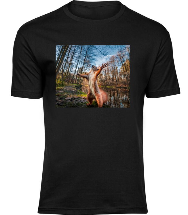 Herren Schwarz Tshirt EICHHÖRNCHENWALD