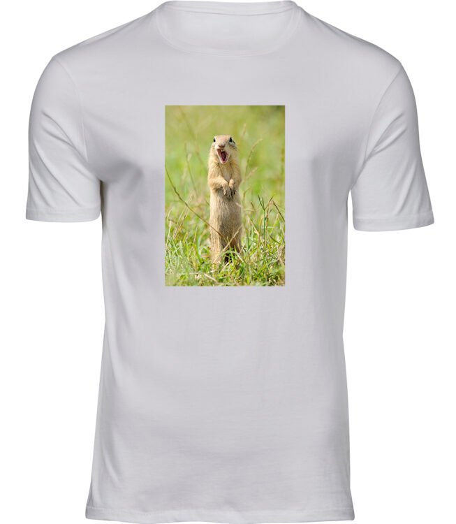 Herren Weiss Tshirt SCHREIENDER PRAIRIEHUND