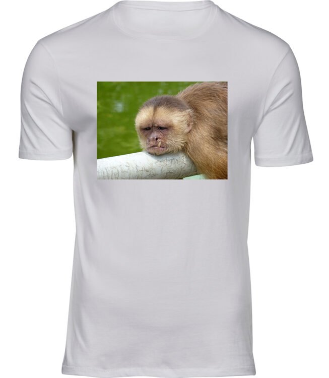 Herren Weis Tshirt MÜDER AFFE