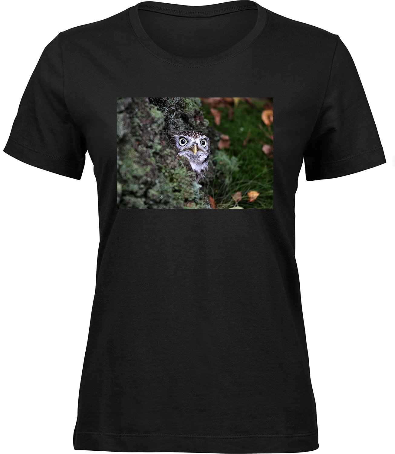 T-201-1 wb Frauen Schwarz Tshirt WALDEULE