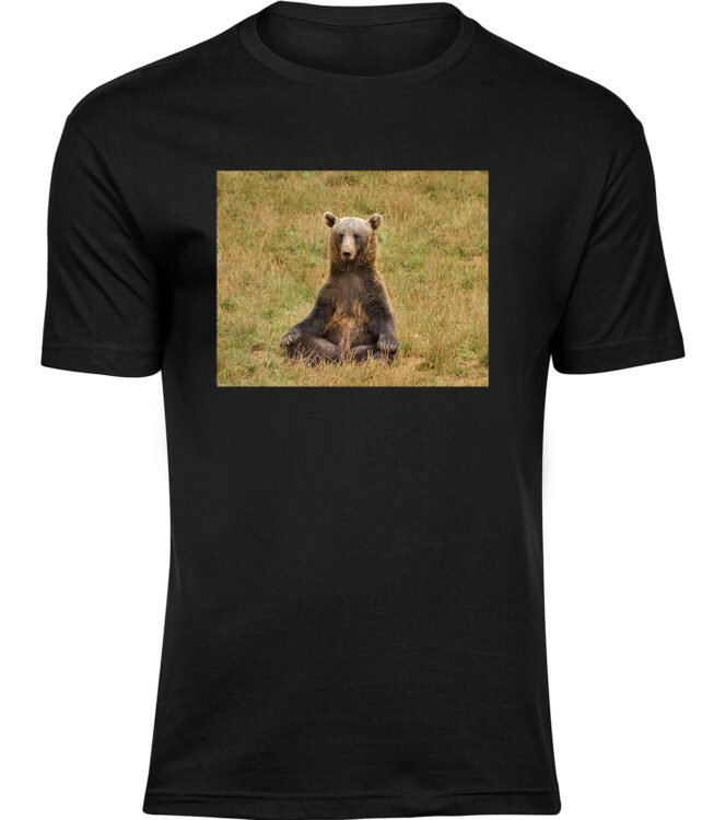 Herren Schwarz Tshirt MEDITIERENDER BÄR